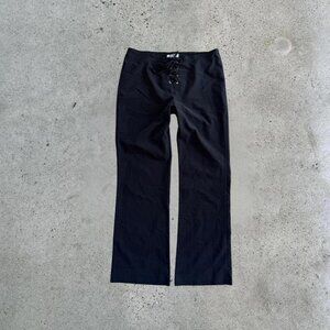 Vintage black lace up pants